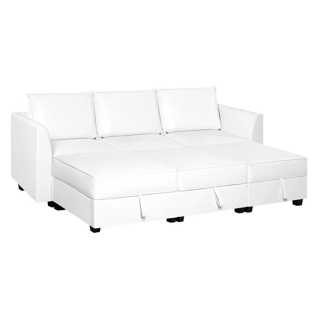 Versatile and Comfortable Modern DIY Sofa Set in Bright White Fabric | Image