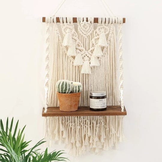 single-tier-macrame-boho-wall-hanging-shelf-handmade-bohemian-wooden-woven-1