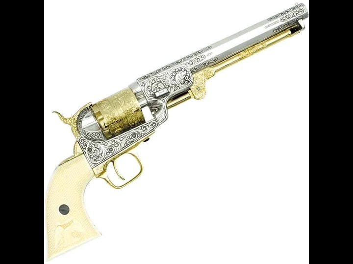 polished-gold-and-nickel-m1851-navy-revolver-by-medieval-collectibles-1