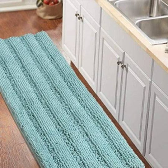 turquoize-bathroom-runner-rug-extra-long-chenille-area-rug-non-slip-blue-bathroom-rug-shag-shower-ma-1