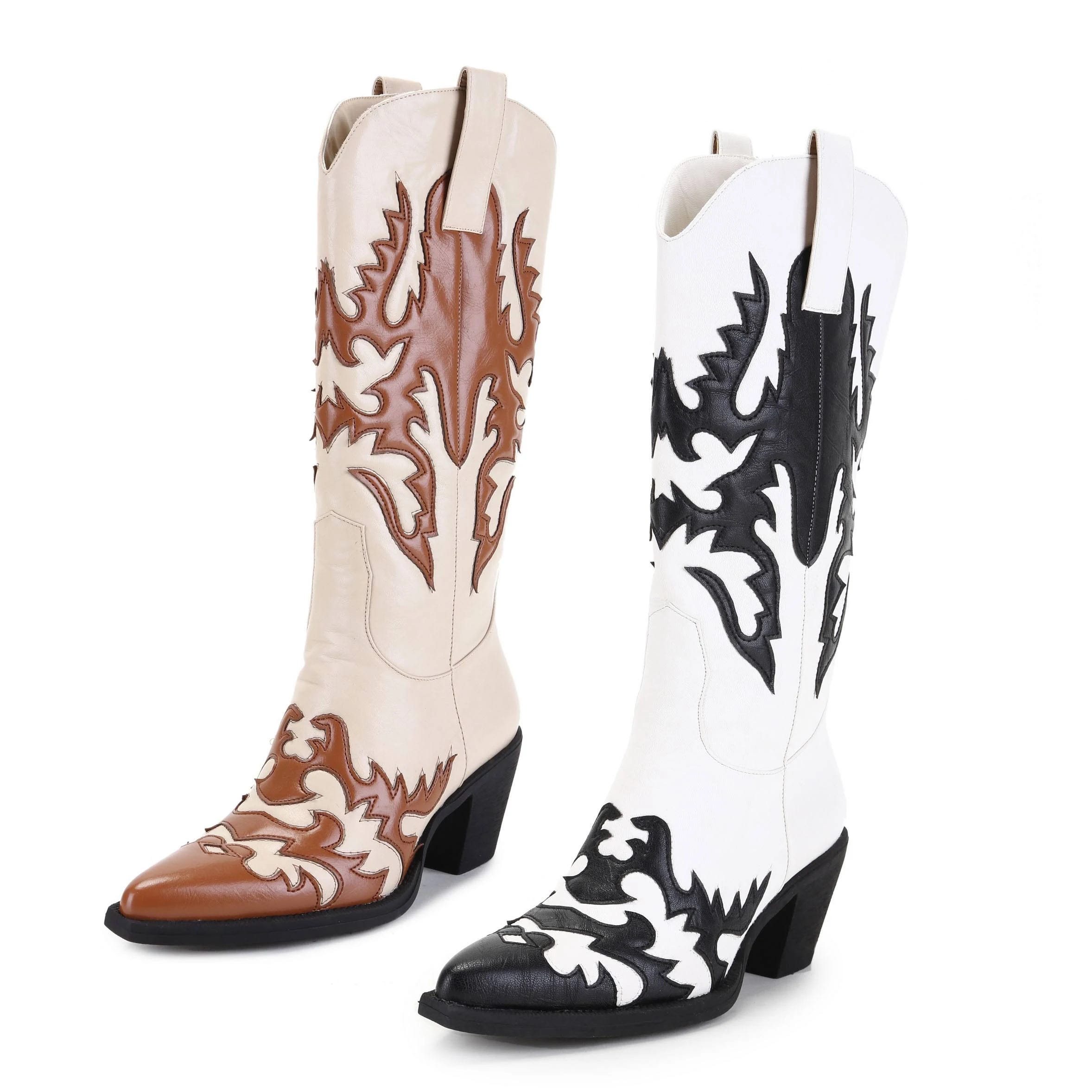 Ferwind Knee-High Cowboy Boots with Fully Lined Lining | Image