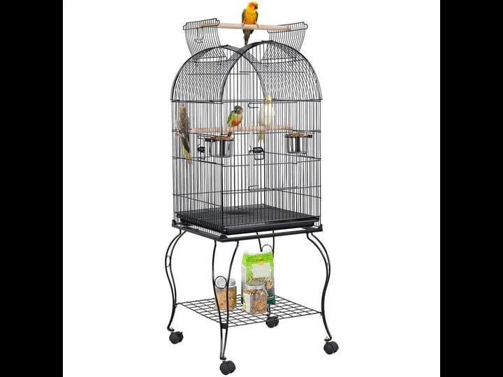 yaheetech-59-h-open-top-metal-bird-cage-rolling-parrot-cage-black-1
