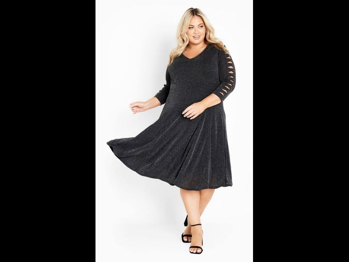 avenue-plus-size-glam-sleeve-v-neck-dress-black-silver-size-16w-1