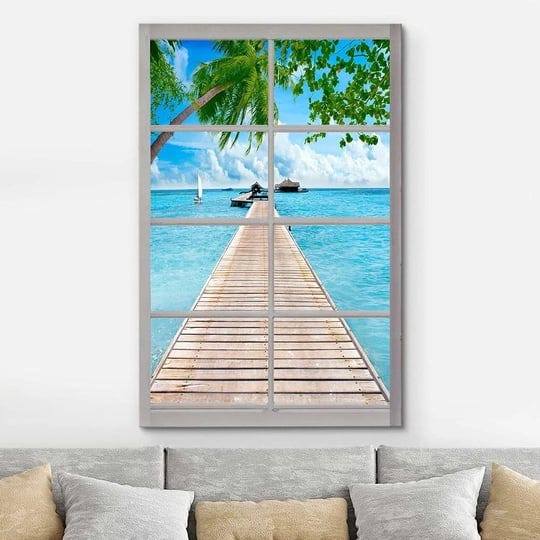 idea4wall-canvas-print-wall-art-window-view-tropical-hawaiian-island-sailboat-ocean-pier-nature-wild-1