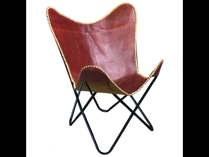 genuine-leather-butterfly-chair-folding-lounge-modern-sling-accent-seat-1
