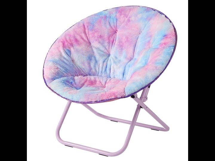 urban-shop-faux-fur-foldable-saucer-chair-rainbow-1