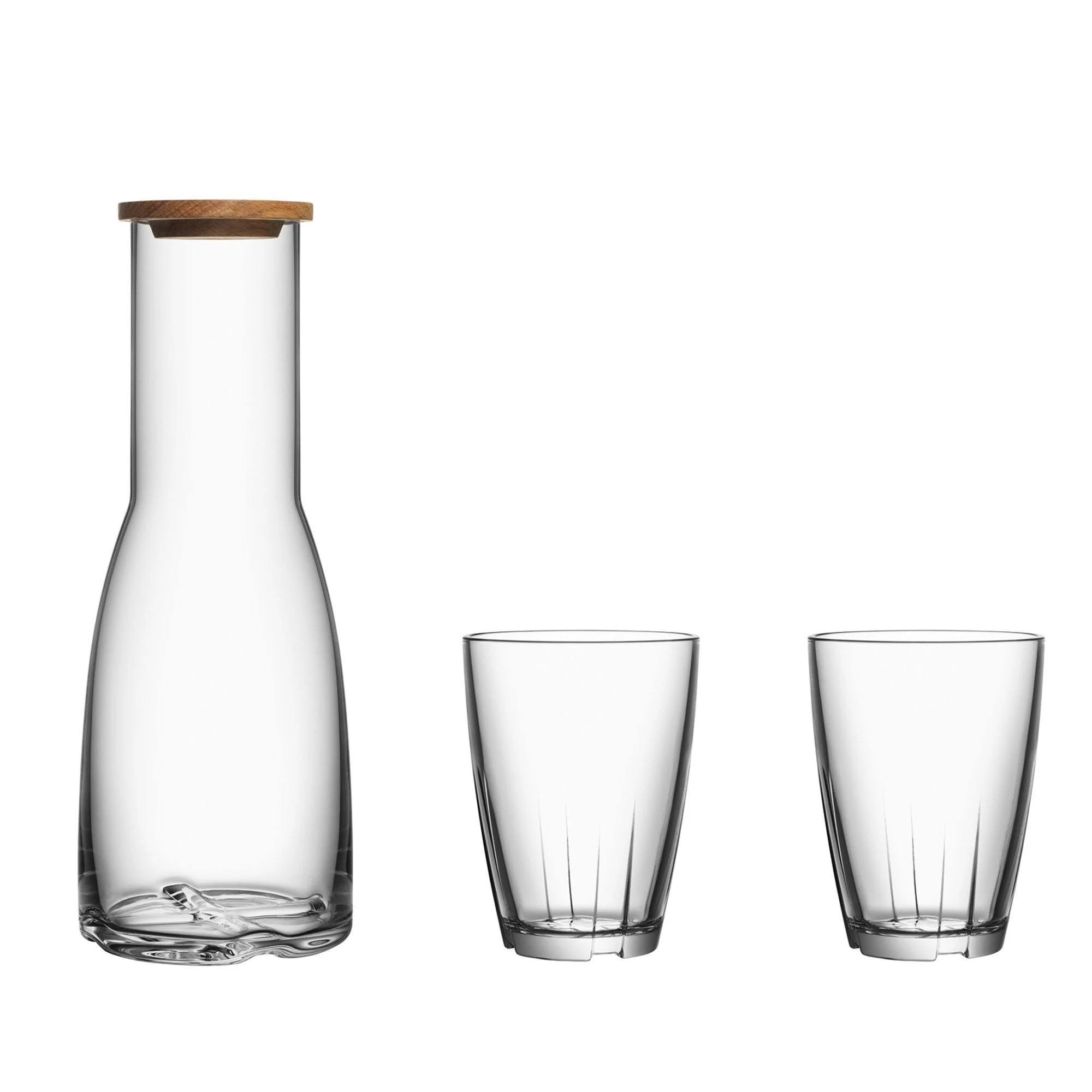 Clear Glass Carafe & Tumblers Set for Water, Wine, or Juice | Image