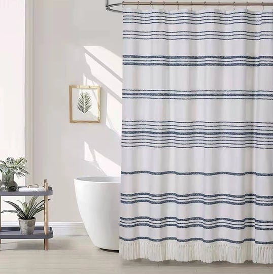 artisyne-stripe-modern-farmhouse-shower-curtain-with-tasselsnavy-blue-and-white-cloth-fabric-shower--1