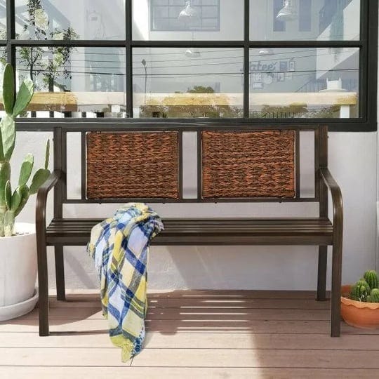 fdw-50-patio-garden-bench-park-yard-outdoor-furniture-steel-frame-porch-chair-n33-1