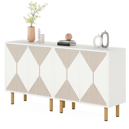 little-tree-white-sideboard-buffet-cabinet-modern-storage-cabinet-with-4-doors-cupboard-console-tabl-1