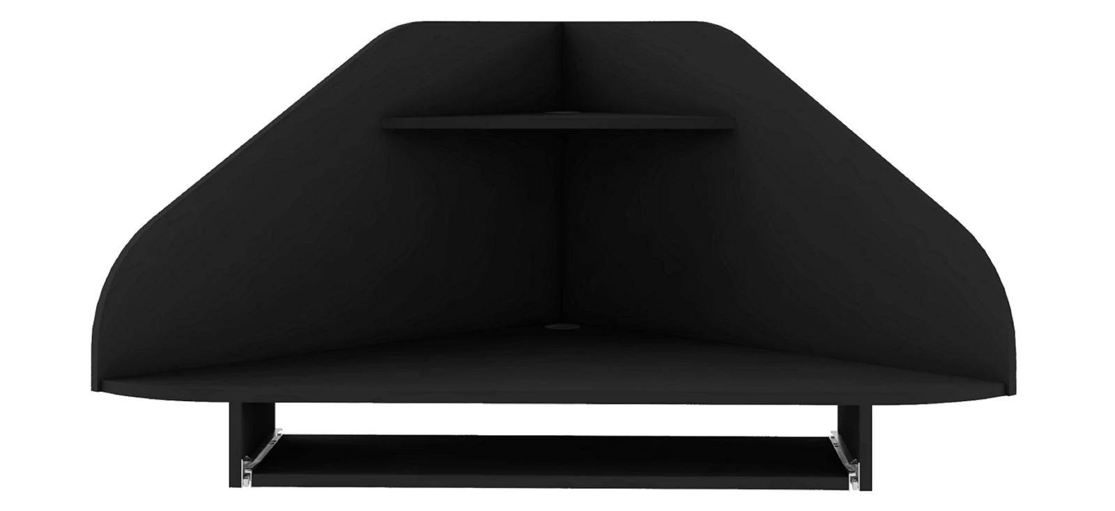 Manhattan Comfort Black Floating Corner Desk with Keyboard Shelf | Image