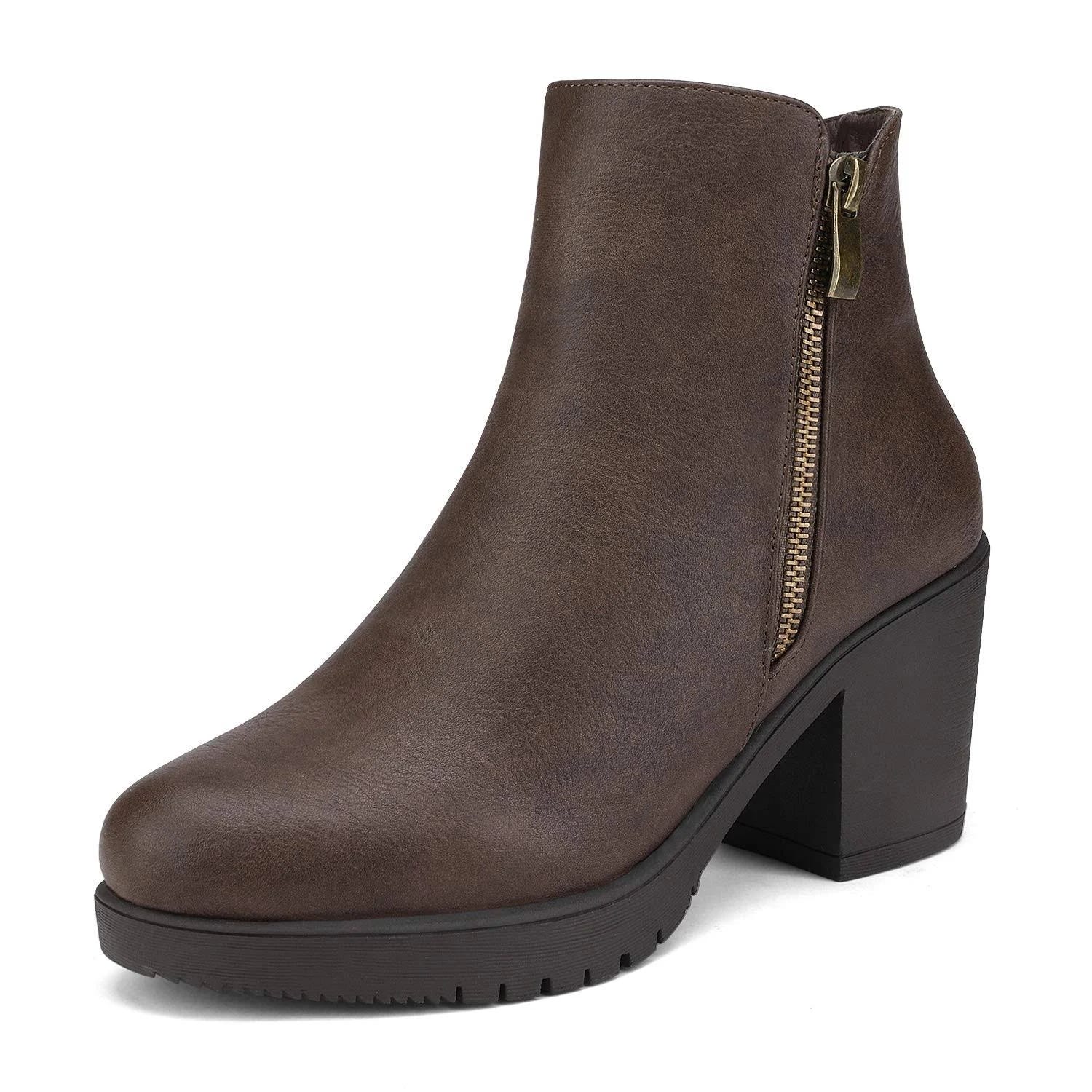 Women's Low Heel Chunky Ankle Boots - Durable & Stylish Winter Shoes for Comfort | Image