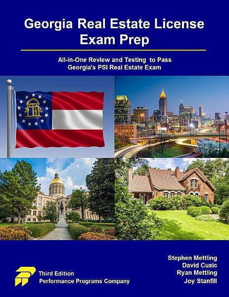 PDF Georgia Real Estate License Exam Prep: All-in-One Review and Testing to Pass Georgia's PSI Real Estate Exam By Stephen Mettling