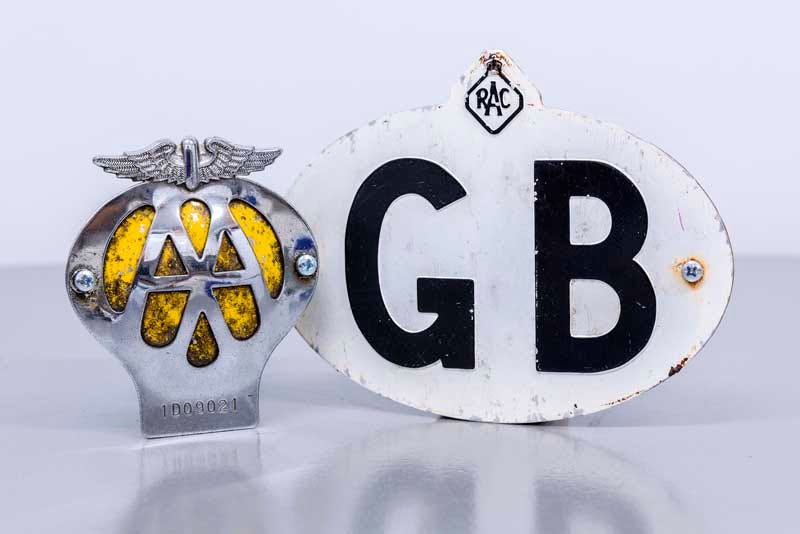 vintage AA and GB country badge