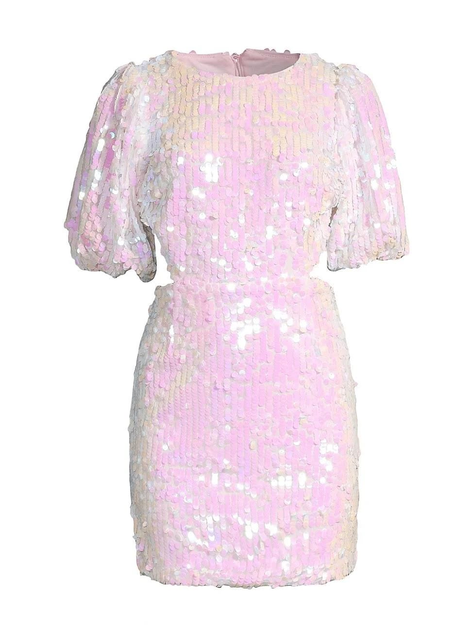 Stylish Sequin Mini Dress in Cameo Pink | Image