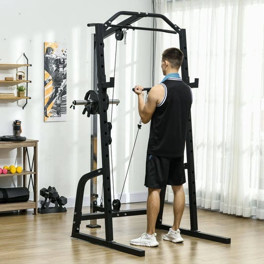 soozier-multi-functional-power-cage-with-cable-pulley-system-15-level-squat-rack-pull-up-stand-and-p-1