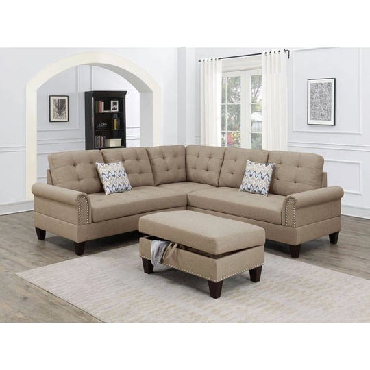 poundex-3-piece-fabric-sectional-sofa-set-with-storage-ottoman-beige-1