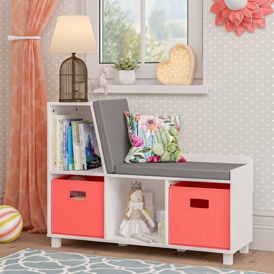 riverridge-home-book-nook-collection-kids-storage-bench-with-cubbies-coral-1