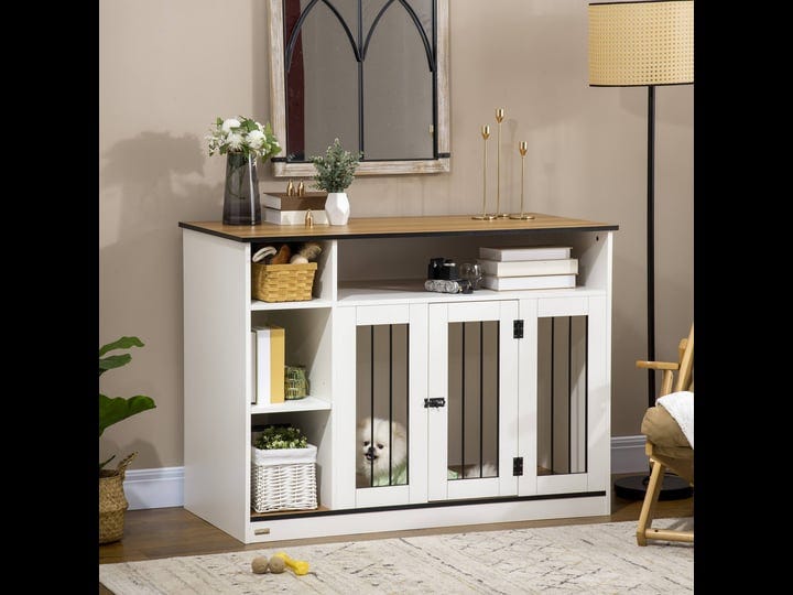 pawhut-furniture-style-dog-crate-end-table-with-extra-storage-space-large-tabletop-and-lockable-door-1