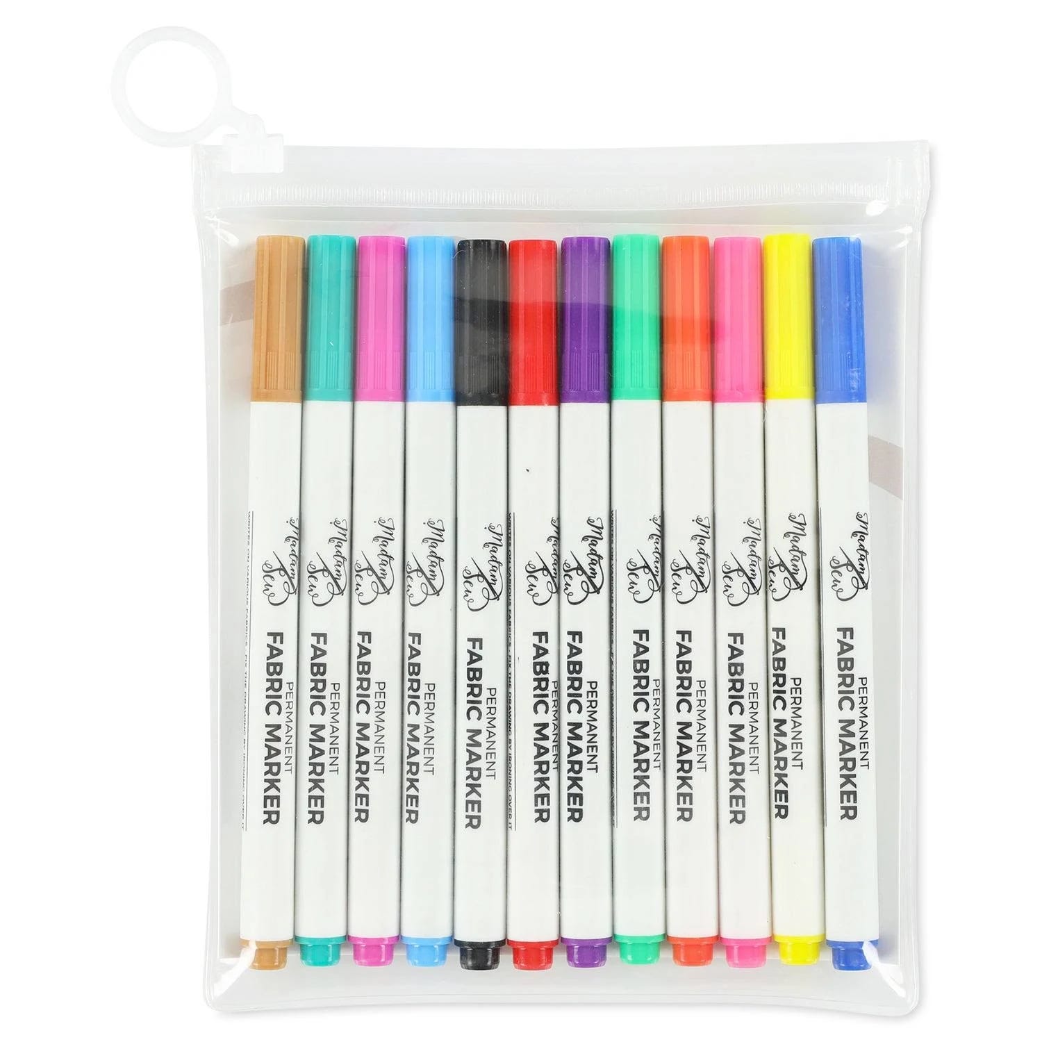 Permanent Fabric Markers - Colorful 12-Pack | Image