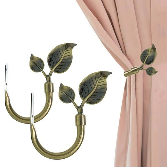 hikmlk-leaf-shaped-curtain-holdbacks-2pcs-handmade-metal-curtain-side-holders-for-wall-antique-bronz-1