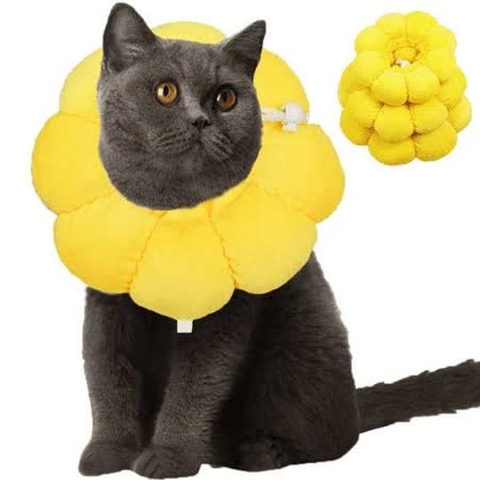 visland-cat-recovery-collar-cute-sunflower-neck-cat-cones-after-surgery-adjustable-cat-e-collar-surg-1
