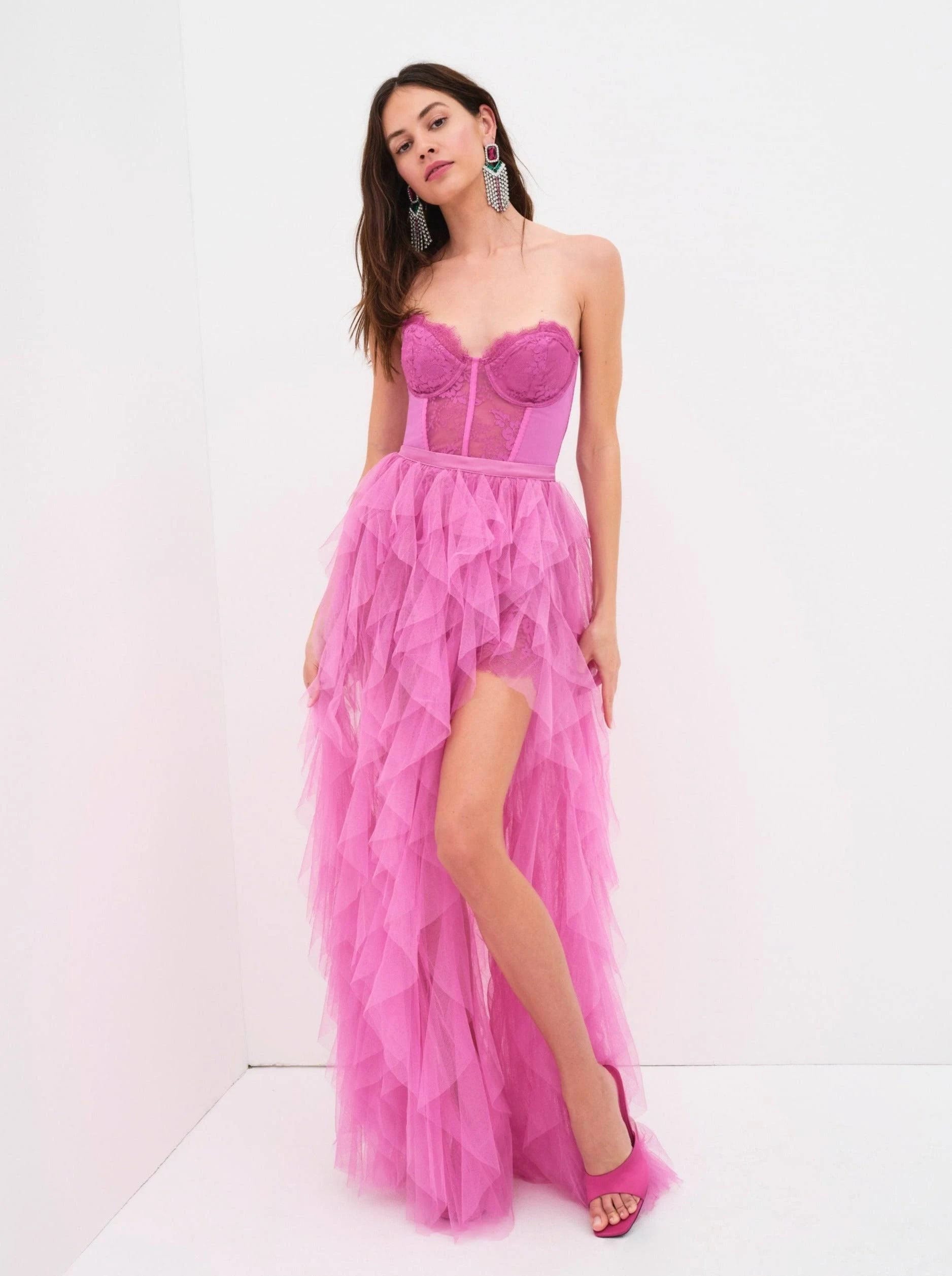 Pink Bustier Gown for Love & Lemons Women's Dress in XXS | Image