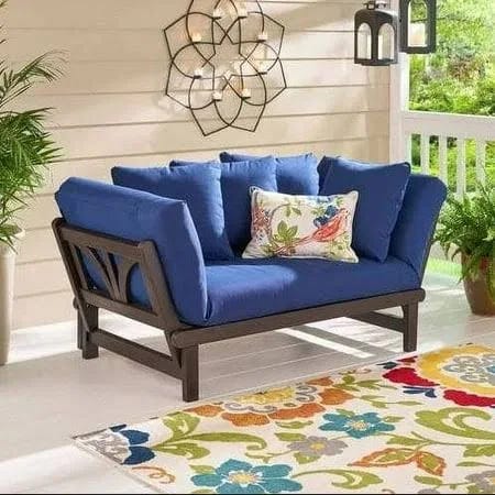 Versatile Better Homes & Gardens Delahey Daybed Sofa with Comfortable Blue Cushions | Image