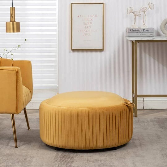 savinien-upholstered-round-storage-ottoman-mercer41-body-fabric-yellow-velvet-1