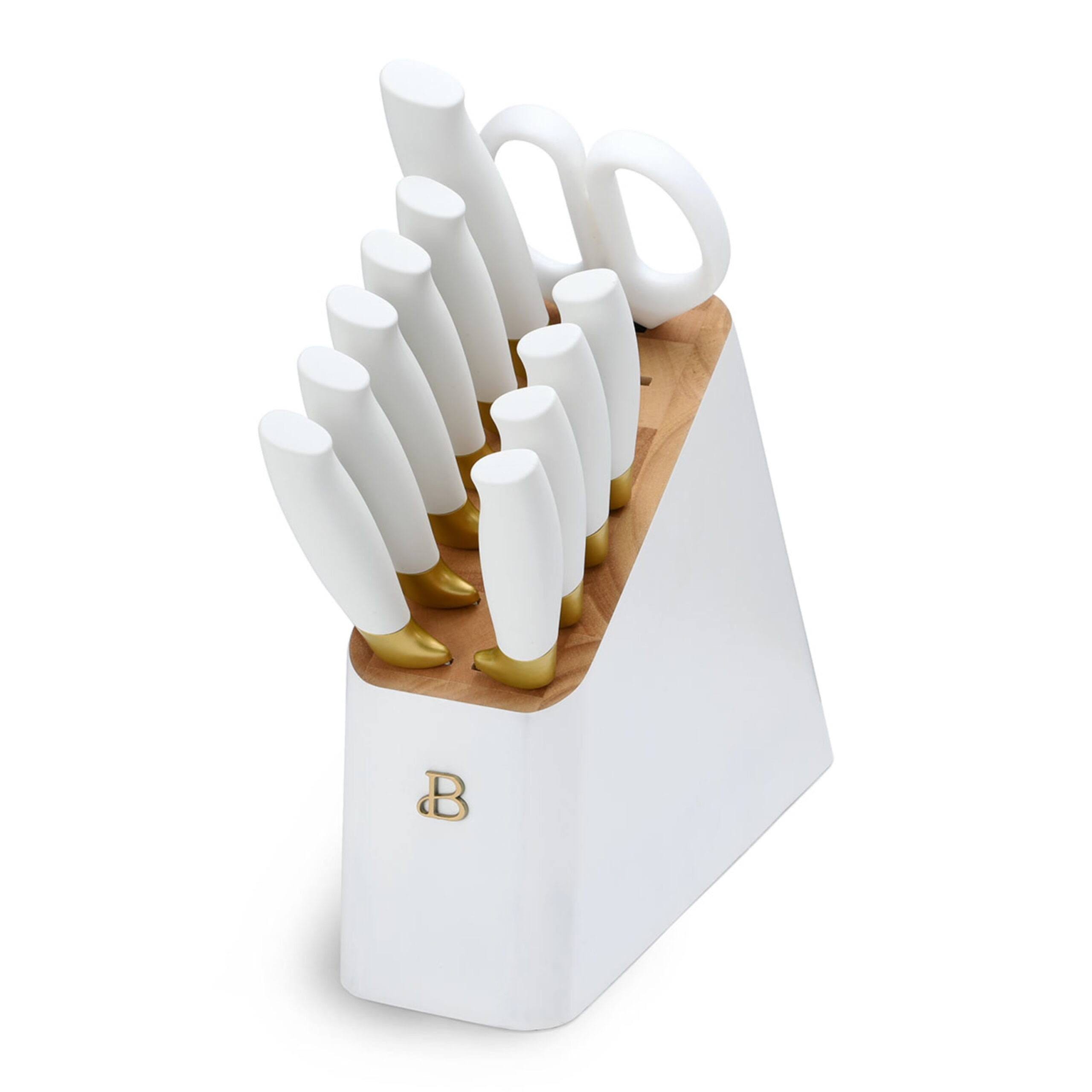 Beautiful 12-Piece Knife Block Set with Soft-Grip Handles and Stick-Resistant Blades | Image