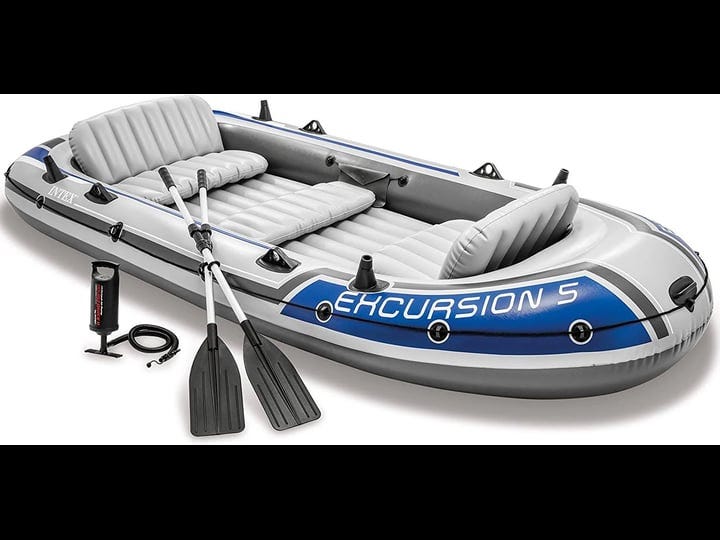 intex-excursion-5-person-inflatable-boat-raft-set-heavy-duty-fishing-gray-1