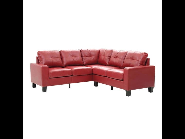 lyke-home-red-faux-leather-sectional-1