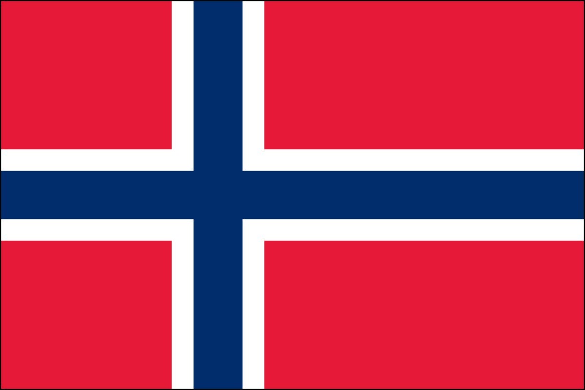 Norwegian Flag with Side Pole Sleeve by US Flag Supply | Image
