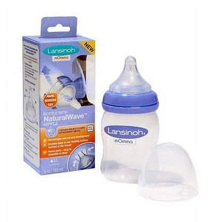 Lansinoh 5 oz BPA/BPS Free Breastmilk Storage Bottle with NaturalWave Nipple | Image