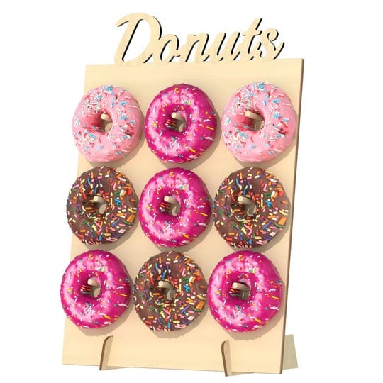 apoimna-donut-wall-display-stand-reusable-donut-holder-board-fits-9-donuts-rustic-doughnut-food-buff-1