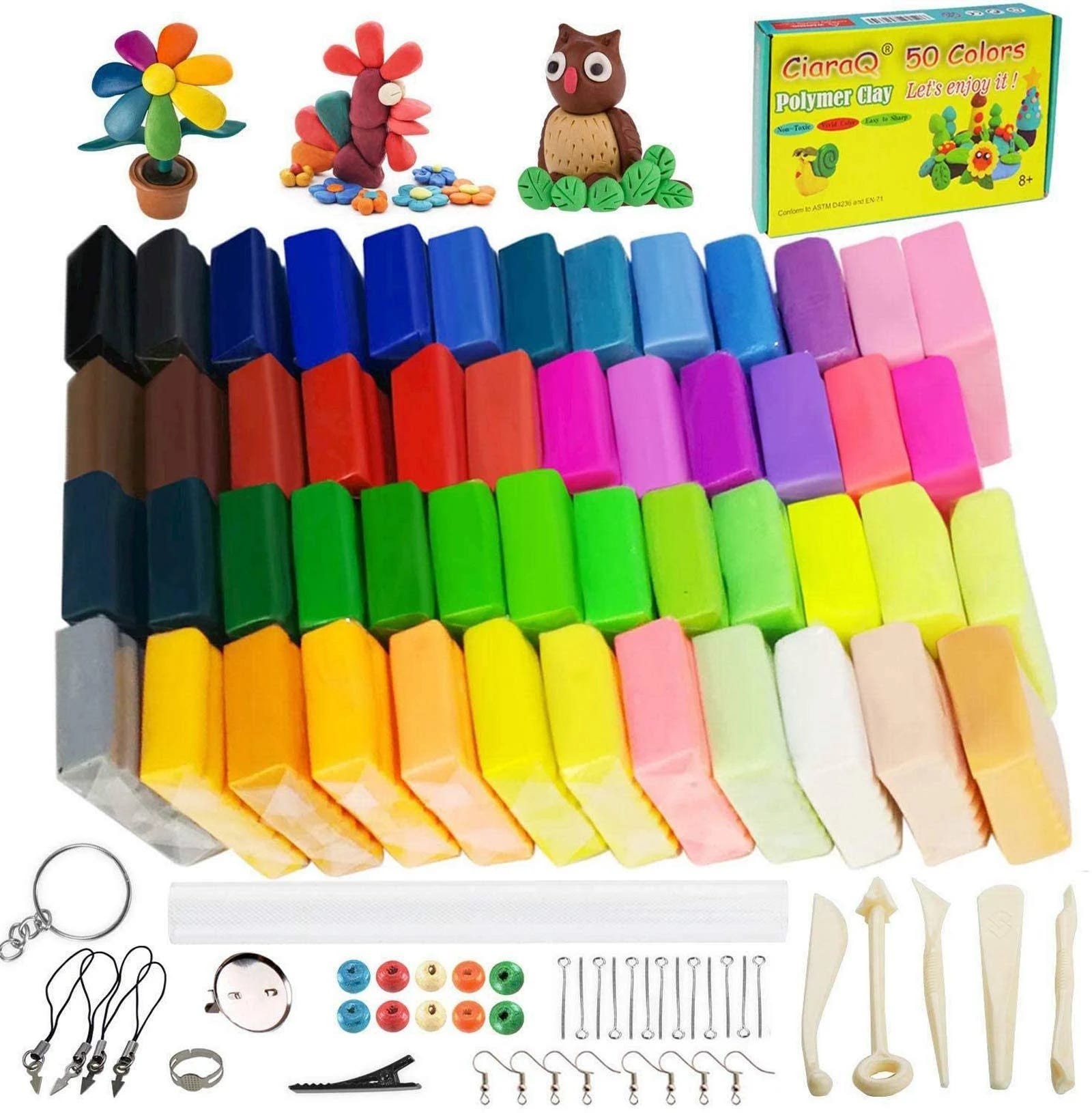 CiaraQ 50-Color Polymer Clay Starter Kit for Kids and Beginners | Image