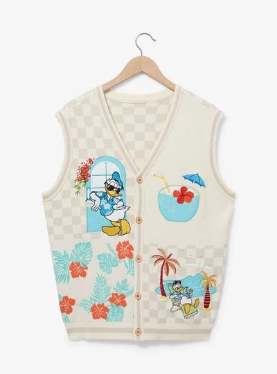 our-universe-disney-donald-duck-beach-checkered-sweater-vest-boxlunch-exclusive-1