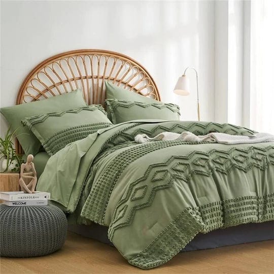 tufted-comforter-set-7-piece-bed-in-a-bag-sage-green-full-1