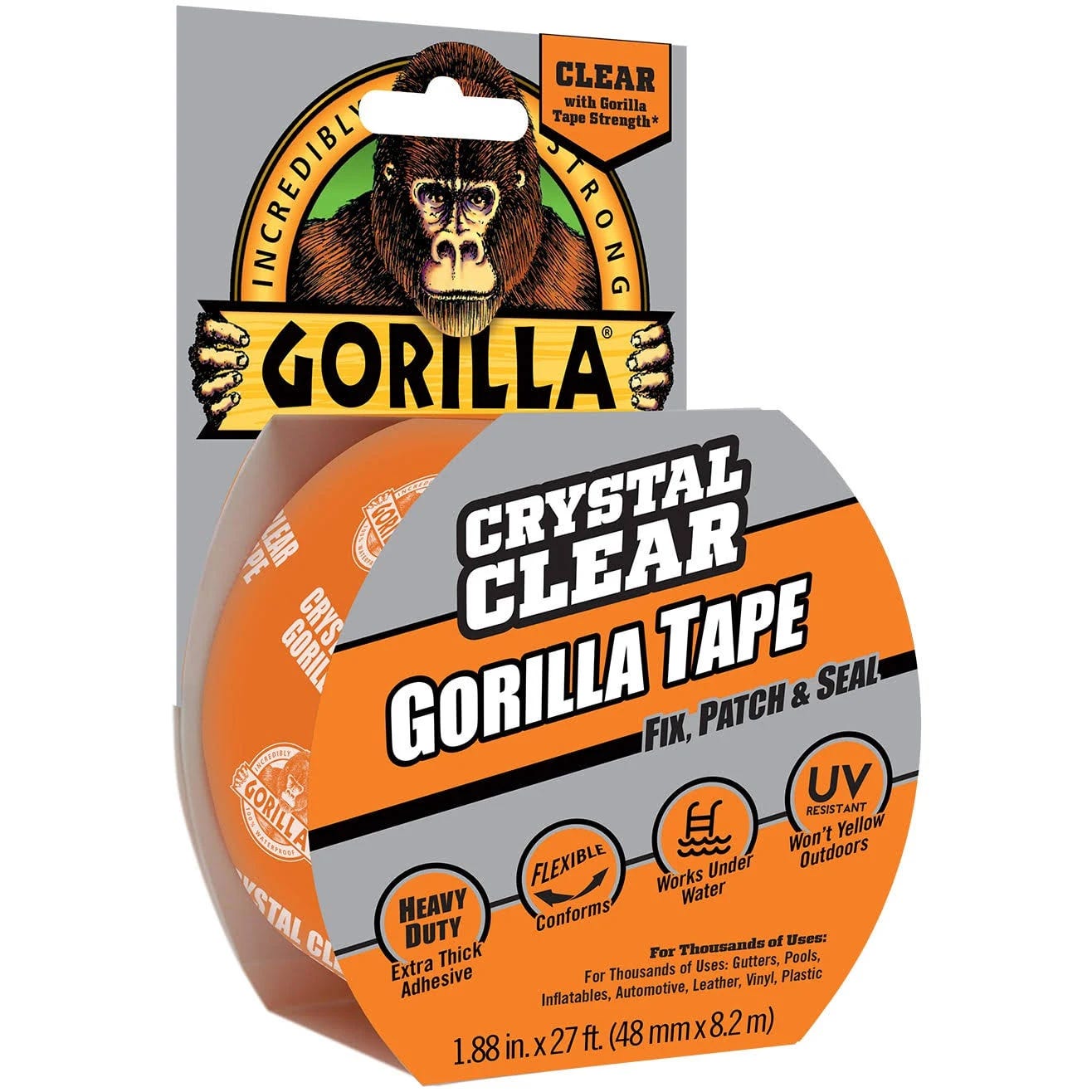 Crystal Clear Gorilla Waterproof Duct Tape for Durable Repairs | Image