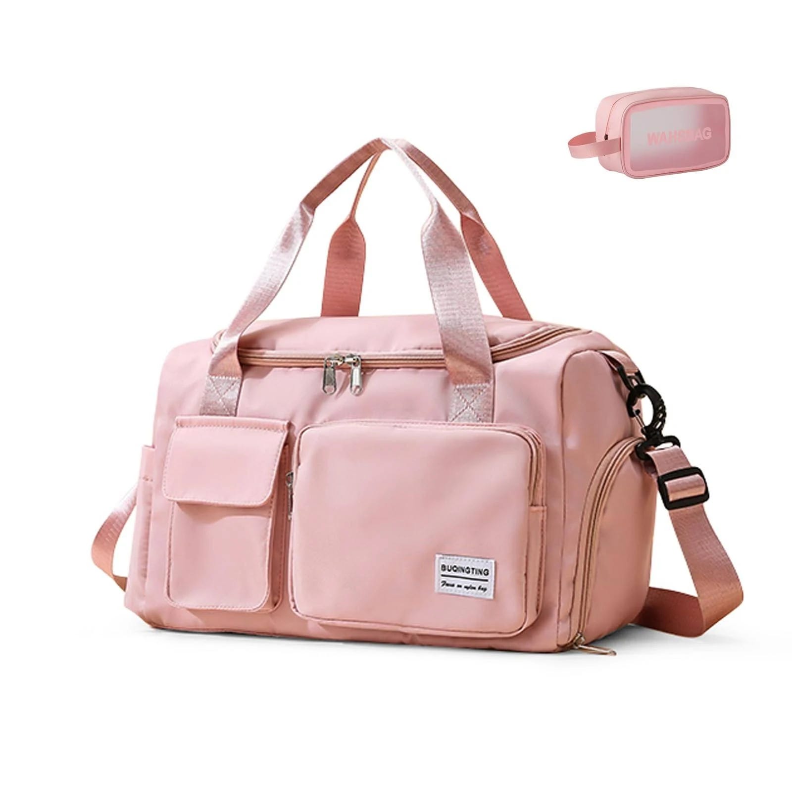 Versatile Pink Gym Tote Bag with Wet Pocket and Dry Compartment | Image