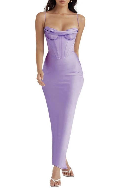 Elegant House of CB Lavender Charmaine Sleeveless Corset Maxi Dress | Image