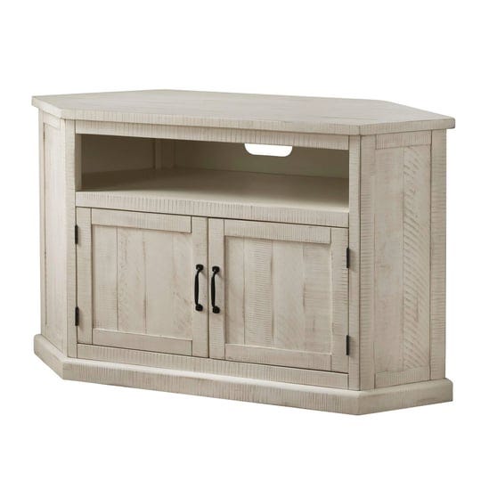 benzara-rustic-style-wooden-corner-tv-stand-with-2-door-cabinet-white-1