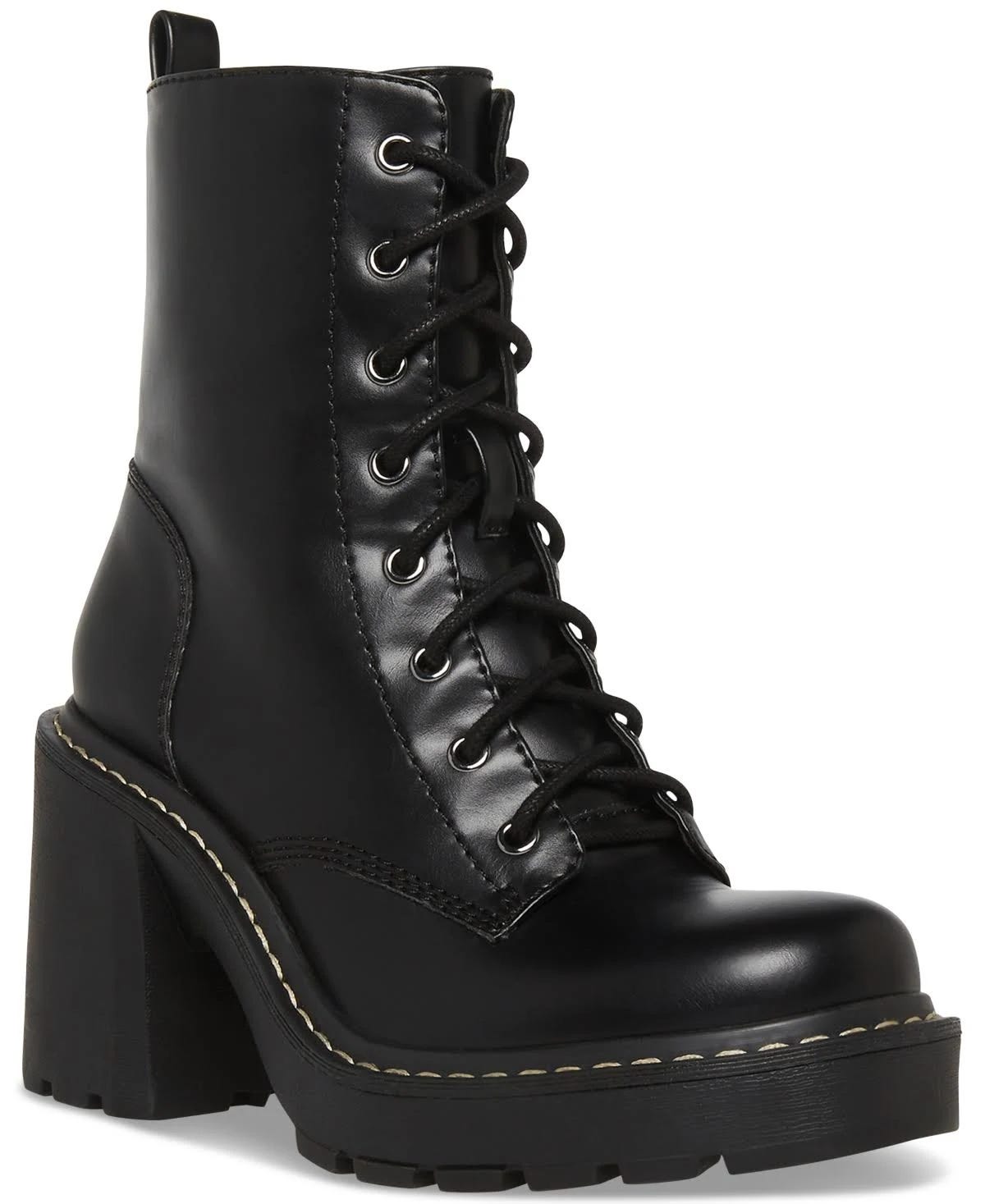 Lace Up Black Booties for Women | Image