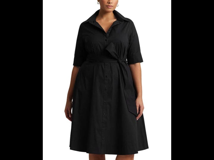 lauren-ralph-lauren-womens-plus-size-cotton-blend-shirtdress-black-18w-1