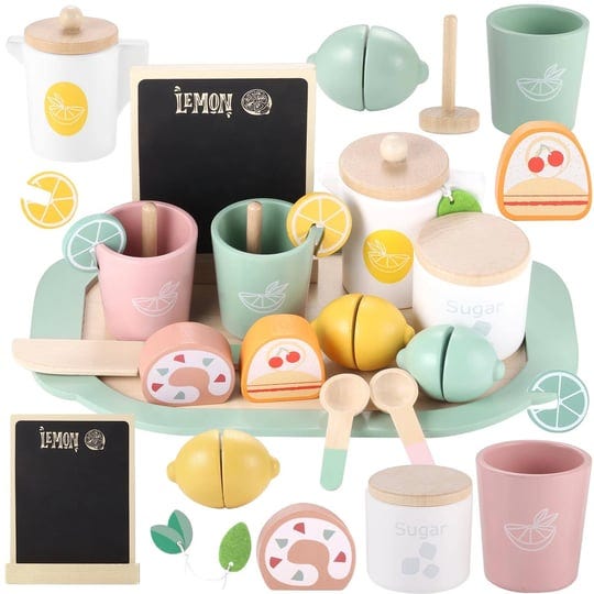gagaku-wooden-tea-set-for-little-girls-19-pcs-wooden-toys-tea-party-set-toddler-lemon-tea-set-preten-1