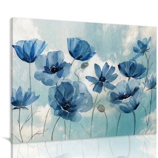 watercolor-blue-flowers-canvas-painting-modern-abstract-wall-art-rustic-floral-posters-and-prints-wa-1