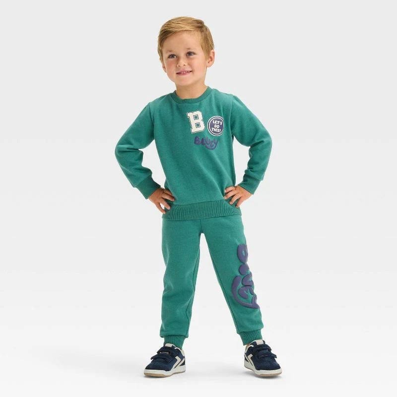 Toddler Boys' Bluey Fleece Set - Blue and Green 4T | Image