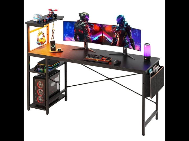 bestier-gaming-desk-with-shelves-61-inch-large-pc-gaming-table-with-led-lights-led-gamer-desk-with-5