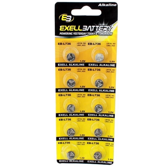 10pk-exell-eb-l736-alkaline-1-5v-watch-battery-replaces-ag3-lr41-393