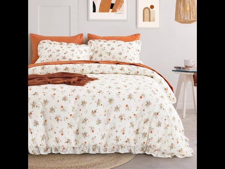 wake-in-cloud-floral-comforter-queen-100-cotton-fabric-bedding-set-ruffle-shabby-chic-coquette-cotta-1